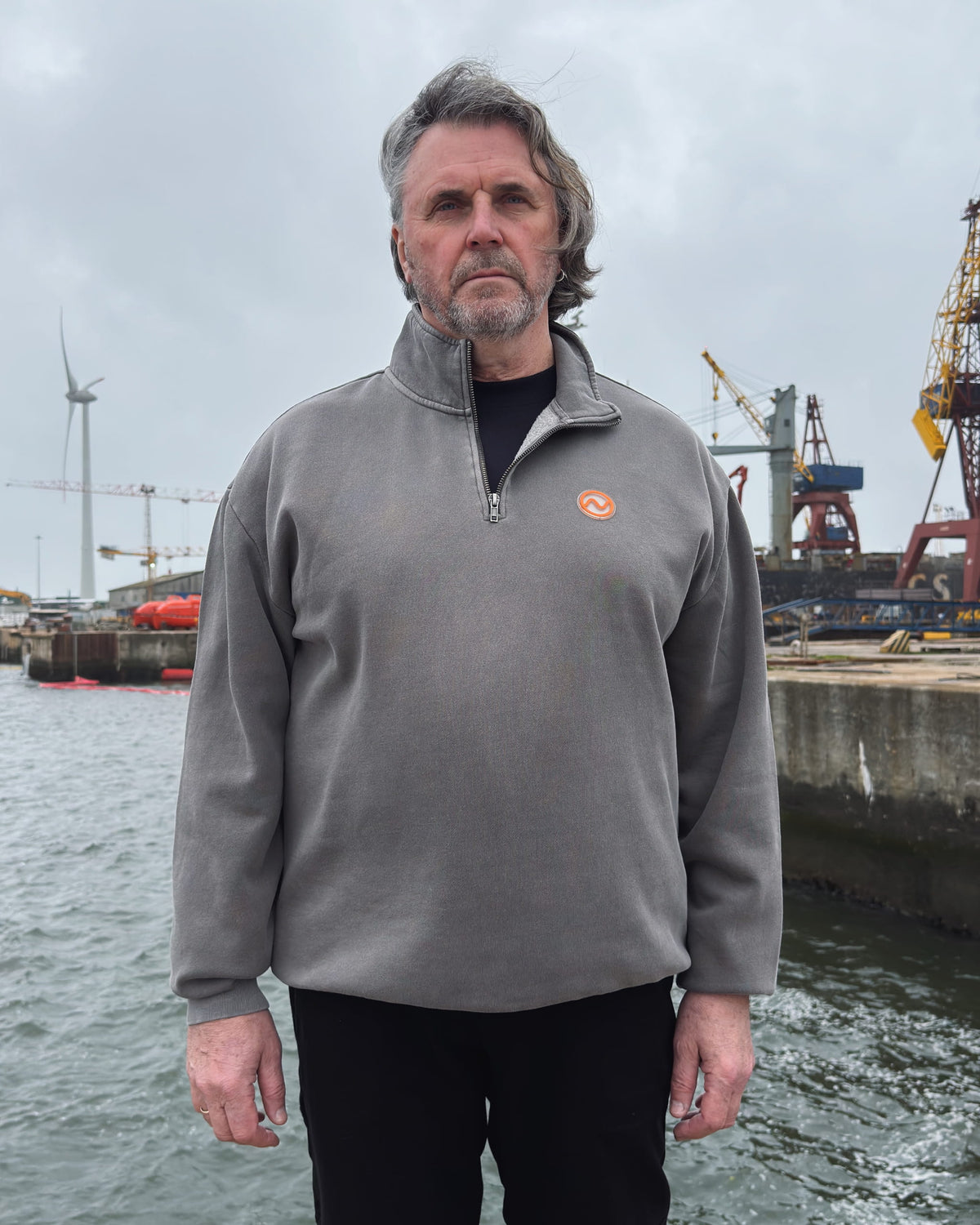 Half Zip Male – offshore crew half-zip sweatshirt, view 7 – Worldwide Nation